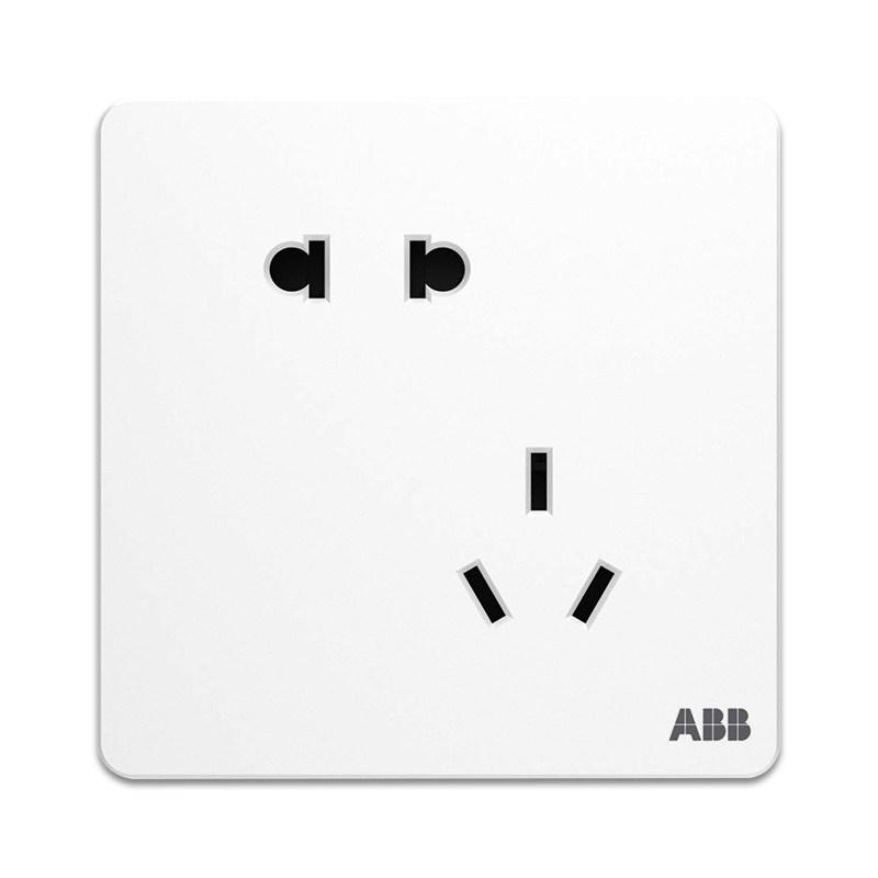 ABB开关插座纯平无框五孔86型