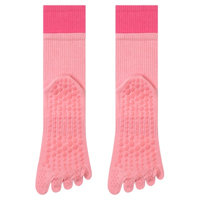 双层拼接撞色瑜伽袜子防滑五指袜