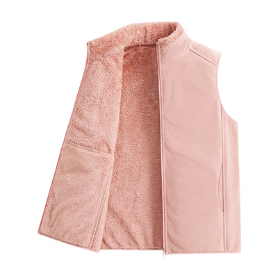 稻草人抓绒衣马甲女2025新款冬加绒保暖摇粒绒中老年妈妈马夹外套