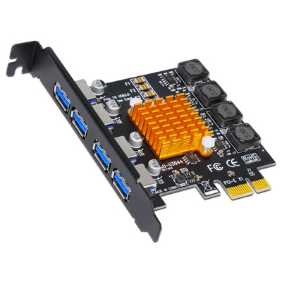 SSU 台式机USB3.0扩展卡后置4口pci-e转USB3.0扩展卡USB3.0转接卡