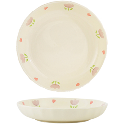 奶油郁金香陶瓷深饭盘