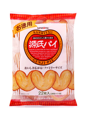 三立源氏日本进口心形饼干蝴蝶酥
