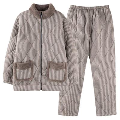 睡衣男士秋冬梭织夹棉家居服