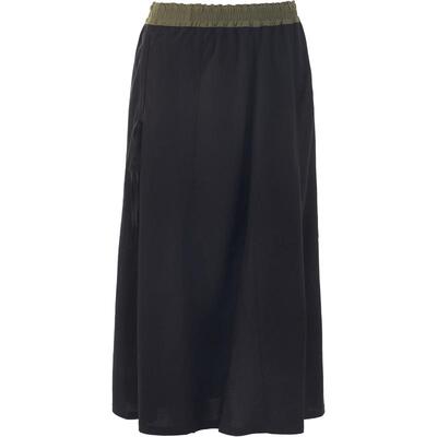 渔牌女装裙子女春夏季2024新款纯棉弹力腰休闲伞形中长裙FGGB7206