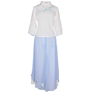 新中式汉服裙裤套装女款2025新款春夏中国风两件套改良旗袍连衣裙