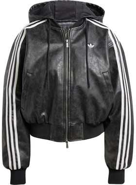 Adidas/阿迪达斯三叶草女士保暖运动休闲连帽棉服JX9220