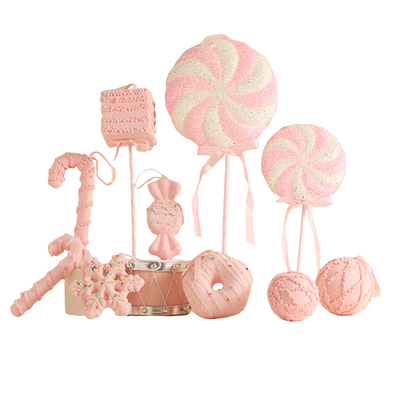 泓瀚新款圣诞装饰粉色圣诞树挂件