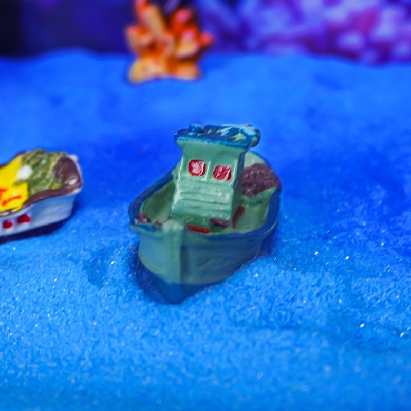 新品水族馆装饰 树脂小船鱼缸造景摆件渔船沙盘微景观 爆款小模型