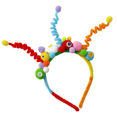 ins韩国生日拍照道具彩色弹簧发箍可爱装扮搞怪卡通头箍蛋糕帽子