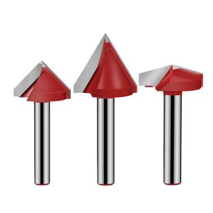 3D电脑雕刻刀V型刀60°90°120°150°木工铣倒角6柄修边雕刻机刀