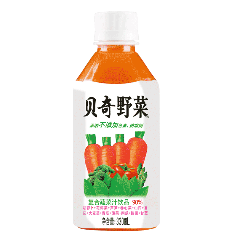 貝奇野菜汁330ml*15瓶胡蘿卜汁飲品蔬果汁每日C營養(yǎng)代餐飲料整箱