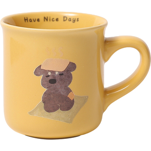 可爱小狗马克杯陶瓷水杯咖啡杯酸奶燕麦杯高颜值情侣对杯喝水杯子