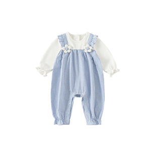 婴儿衣服2026夏季新款女宝宝春装连体衣婴幼儿哈衣爬服夏装外出服