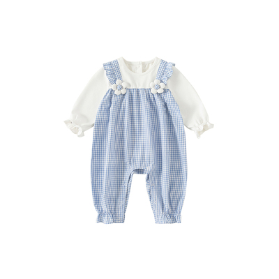 INSbobo儿童爬服假两件连体衣秋