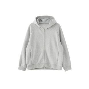 BUTTBILL 26SS廓形拉链卫衣男情侣花纱通勤复古基础连帽开衫外套