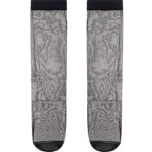 4足组 爽滑性感油亮光泽珠光脚尖透明中筒丝袜女防勾丝袜超薄款夏