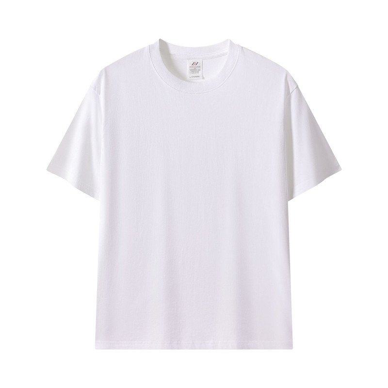 纯棉短袖T恤定制印logo休闲宽松纯色文化衫团体班服工作服DIY订做