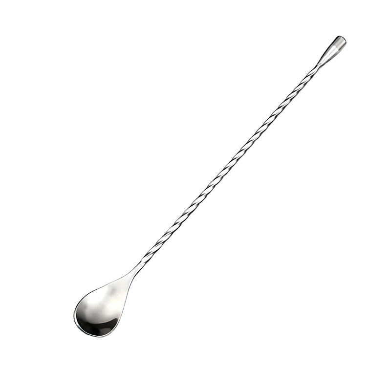 304不锈钢吧勺精细抛光细螺纹搅拌勺 调酒师试酒勺 调酒棒Spoon