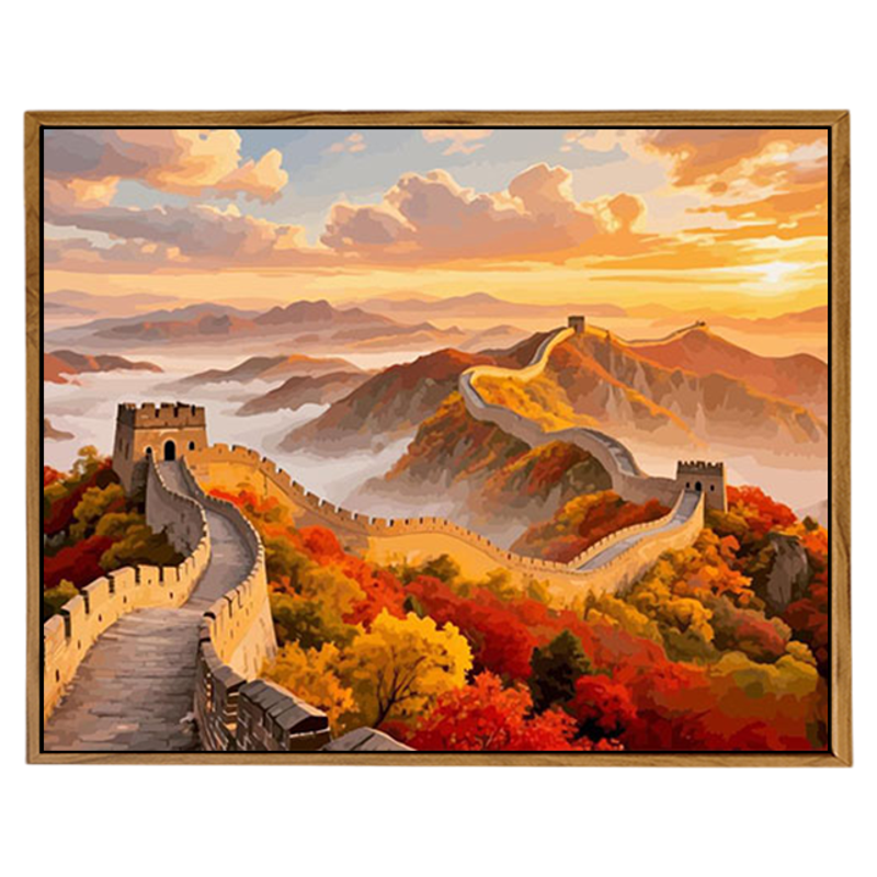中国风万里长城风景DIY数字油画