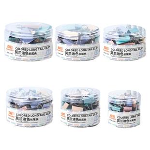 真彩彩色长尾夹燕尾夹特大号中号小号票据铁夹子混合装文件试卷固定书本文具夹蝴蝶鱼尾凤尾雁尾票夹办公用品