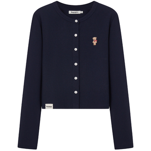 TEENIEWEENIE bearnova26年春季新款女装柔软贴肤圆领长袖开衫T恤