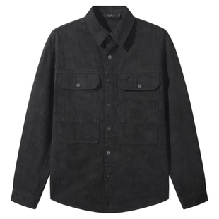 【暗纹肌理】卡宾复古牛仔夹克衬衫男装年春季新款高级感外套