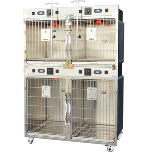 大牛不锈钢狗笼多层寄养笼 一体恒温氧舱304输液笼宠物猫狗住院笼