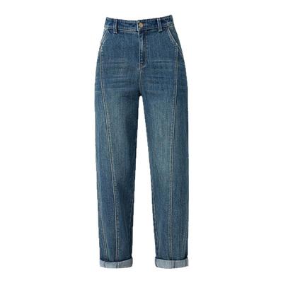 韩氏伊人高腰哈伦牛仔裤女秋季2025新款九分宽松小个子萝卜老爹裤