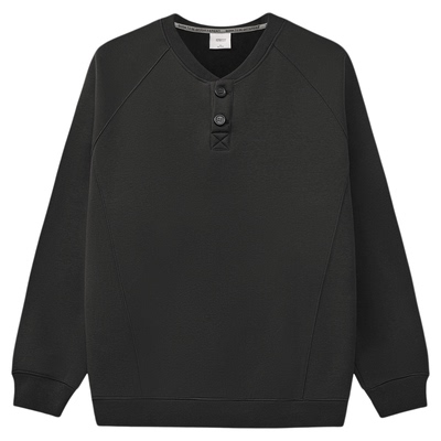 GWIT亨利领加绒加厚卫衣男