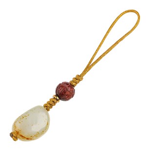 天然和田玉石籽料手机链男女精致高档中国风手机壳挂件手工编织创意手机吊坠短款U盘书包网红手机挂绳小挂饰