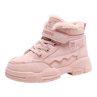 巴布豆儿童大棉鞋女童冬季加厚保暖防水防滑2025冬款高帮加绒鞋子
