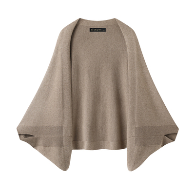 拉夏贝尔/La Chapelle松弛感旗袍针织披肩斗篷女外搭保暖开衫披风