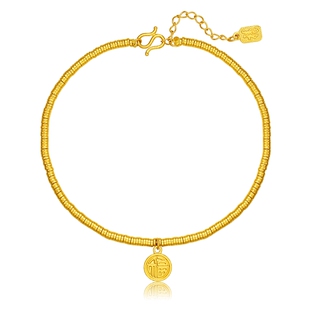 潮宏基传家宝足金手链黄金手饰古法福牌手饰盘缠金礼物女 计价 H