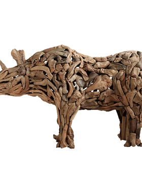 实木大型独角兽户外室内摆件装饰