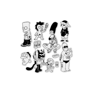 TLP镭射车贴 变色电镀效果街头辛普森一家Simpsons纹身哥特风贴纸