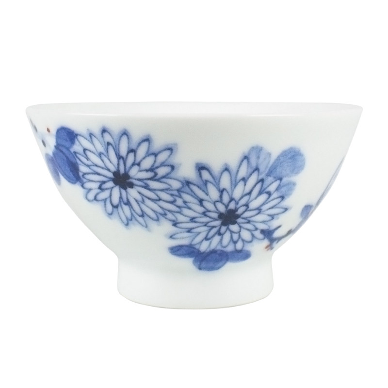 画师定制仿古青花饭碗高白泥