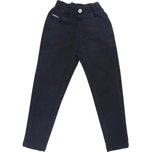 男童简约小脚修身牛仔裤子黑灰春秋2025新款宝宝小中大儿童长裤潮