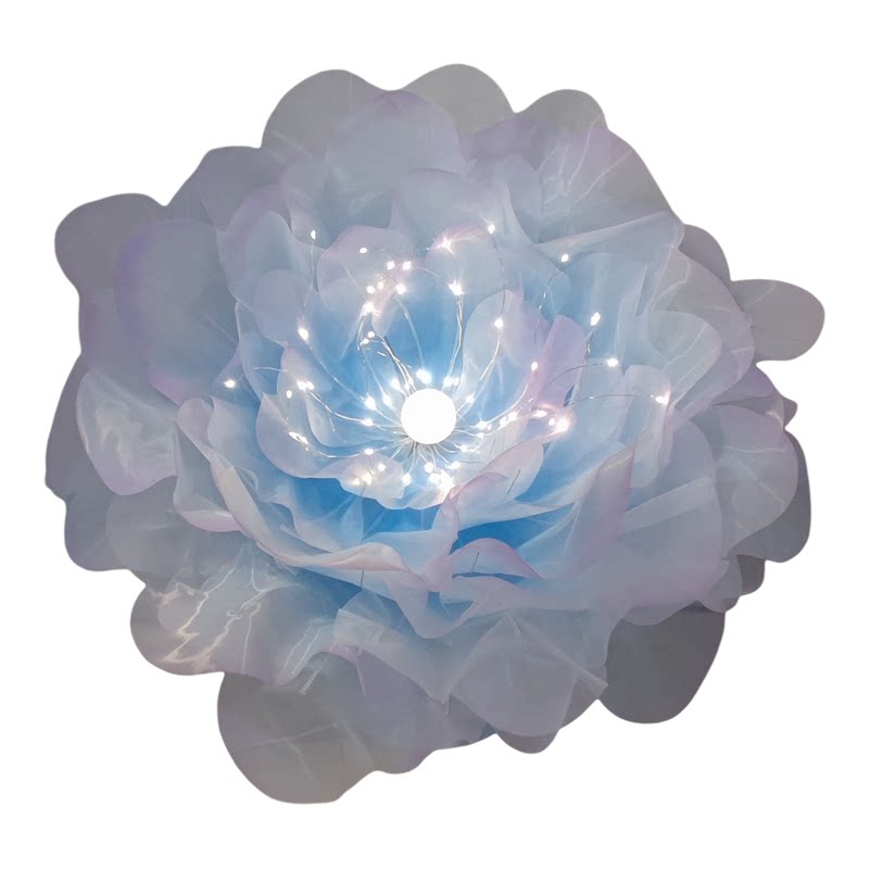 仿真芍药花蓝紫色氛围灯橱窗美陈
