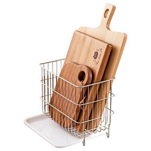 摩登主妇304不锈钢菜板收纳筐厨房砧板鸡蛋面包储物篮浴室杂物篮