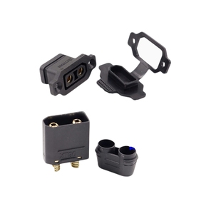 正品Amass艾迈斯XT60NE-F E-M带护套镀金黑色插头 模型配件锂电池