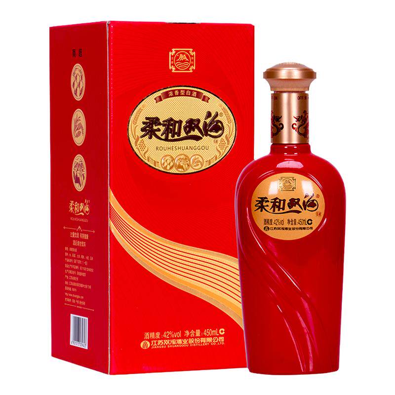 双沟大曲柔和 红精品42度浓香白酒/调香白酒