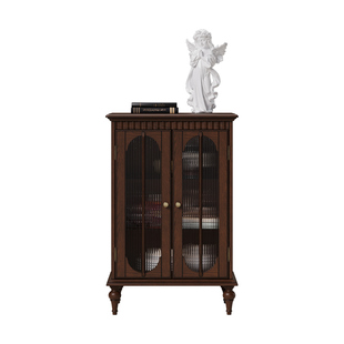 时余雷欧娜美式酒柜实木复古电视柜侧边展示立柜法式中古风储物柜