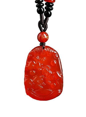 【已祝福】普陀山红玛瑙三合吊坠