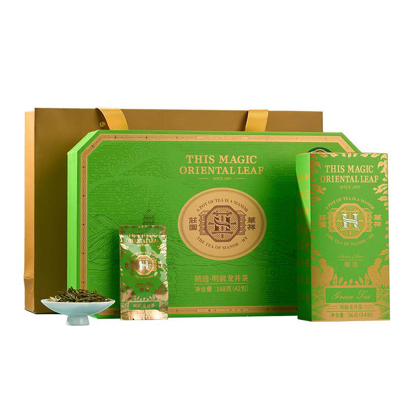 华祥苑茶叶 华祥庄园精选越州明前龙井茶绿茶168g 礼盒装2025年