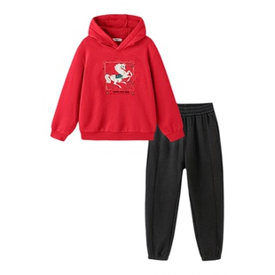 巴拉巴拉童装儿童套装男童宝宝拜年服女童2026新款秋冬加绒两件套