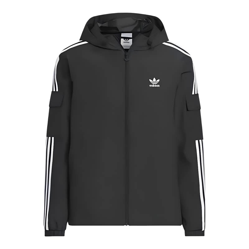 Adidas阿迪达斯正品新款拒水防泼休闲连帽夹克外套男女春夏KB1945