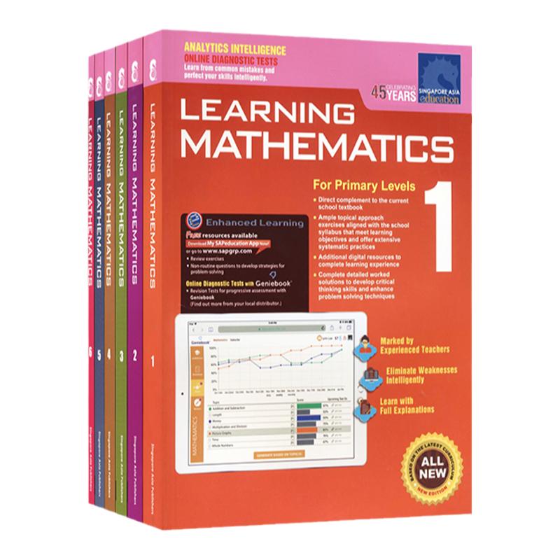 SAP Learning Mathematics 1-6 新加坡数学 小学教材教辅 学习系列英语练习册 Learning Math 赠动画视频课程 英文原版进口图书