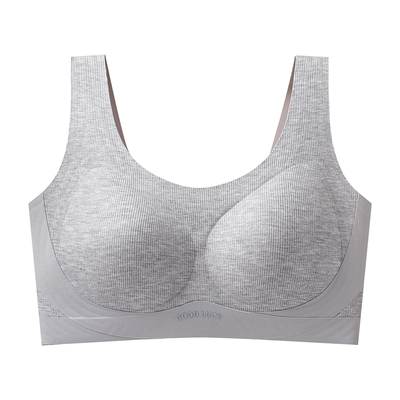 正品牌文胸罩运动无痕大码背心式内衣女大胸显小收副乳防下垂薄款