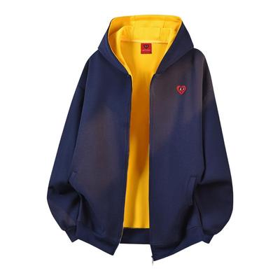 查尔斯桃心美式纯棉开衫卫衣男