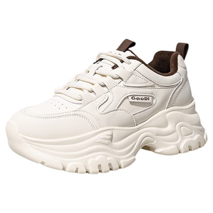 高蒂老爹鞋女冬季加绒款厚底增高小个子轻便休闲运动鞋